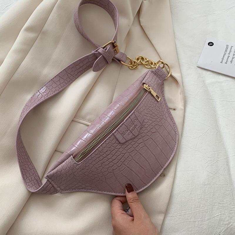 

Ladies Fashion Leather Belt Bags with Zipper Large Capacity Waist Bag Sports Shoulder Chest Phone Bags Teenager's Travel Wallet1, White