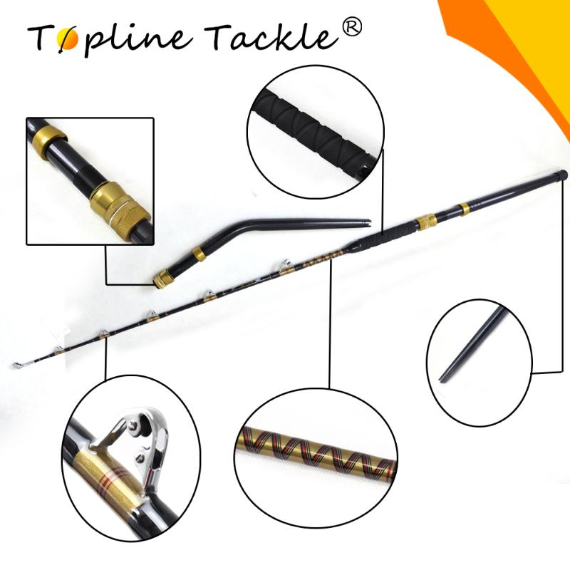 

Topline Tackle Yellow fin 80lbs 100lbs trolling rod and reel holder vara de pesca sea boat trolling rods Bent and straight butt