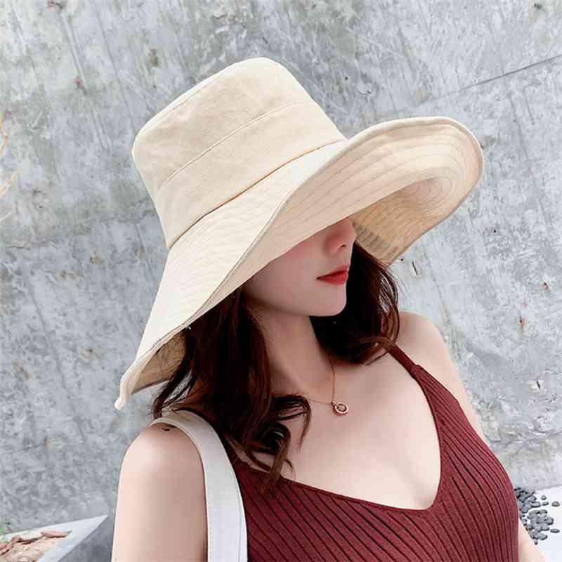 

MYZOPER Fashion New 2020 Visor Solid Color Fisherman's Hat Tide Foldable Korean Version Summer Women's Hat Basin Cap, Picture color