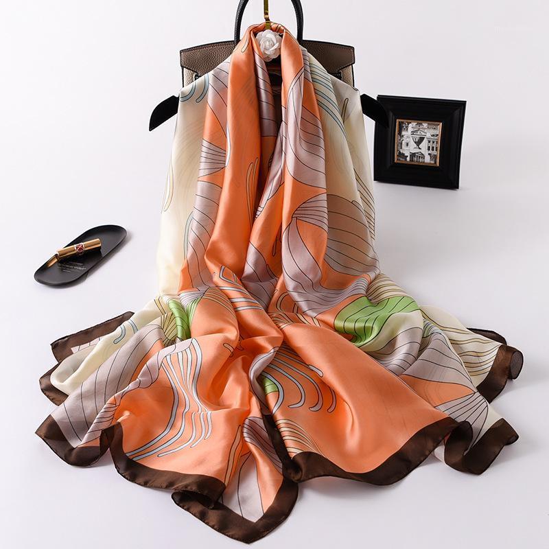 

Hot Sale 2020 New Silk Scarf For Women Print Neck Brand Fashion Hijab Beach Stole Foulard Female Scarves Bandana1