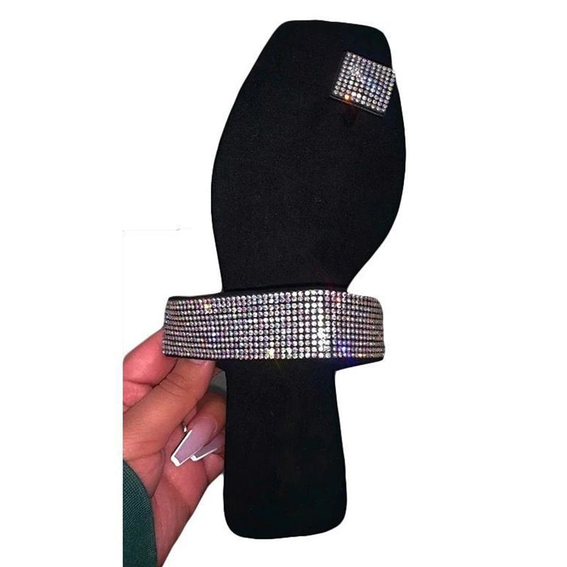 

Women Sandals Bling Flat Sandals 2021 Summer Shoes Woman Flip Flop Plus Size 43 Beach Shoes Sandalias Mujer Without Heel, Bule