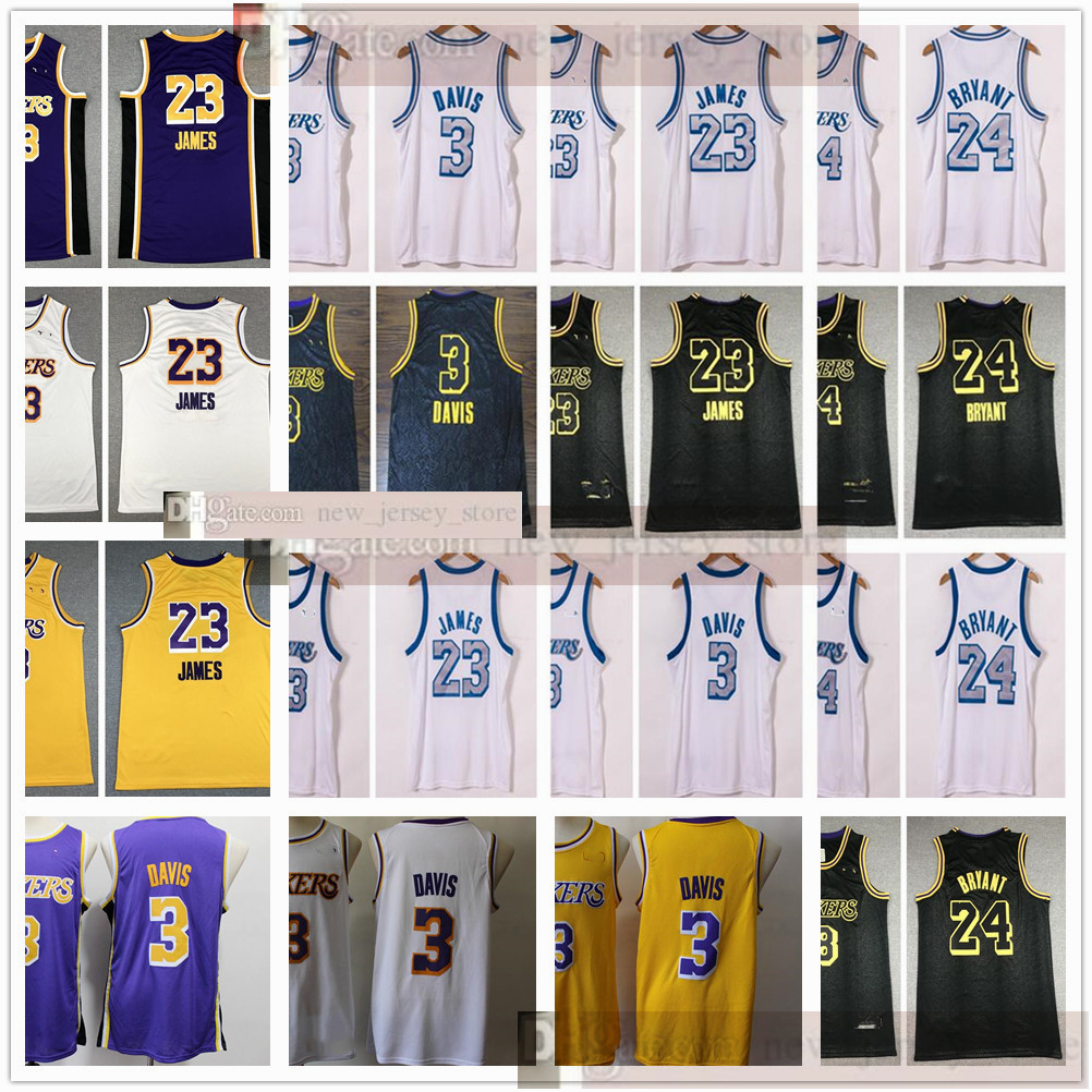 

2021 White City 3 Anthony 23 James Davis Baskeball Jersey News Stitched Yellow Purple Black Jerseys Shirt, As the picture