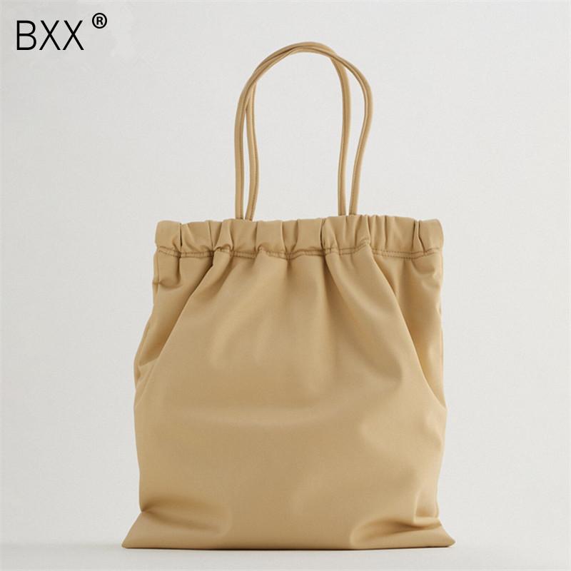 

[BXX] Vintage PU Leather pleated Bags for Women 2021 Fashion Crossbody Shoulder Bag Lady Trend Handbags and Purses HQ732, Beige