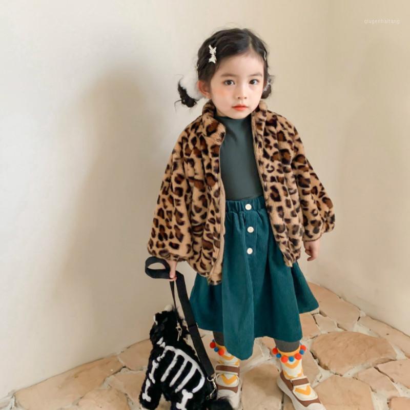 

Kids Warm Coats 2020 Autumn New Arrival Girls Long Sleeve Leoaprd Coat Cashmere Jackets Kids Jackets1, Brown