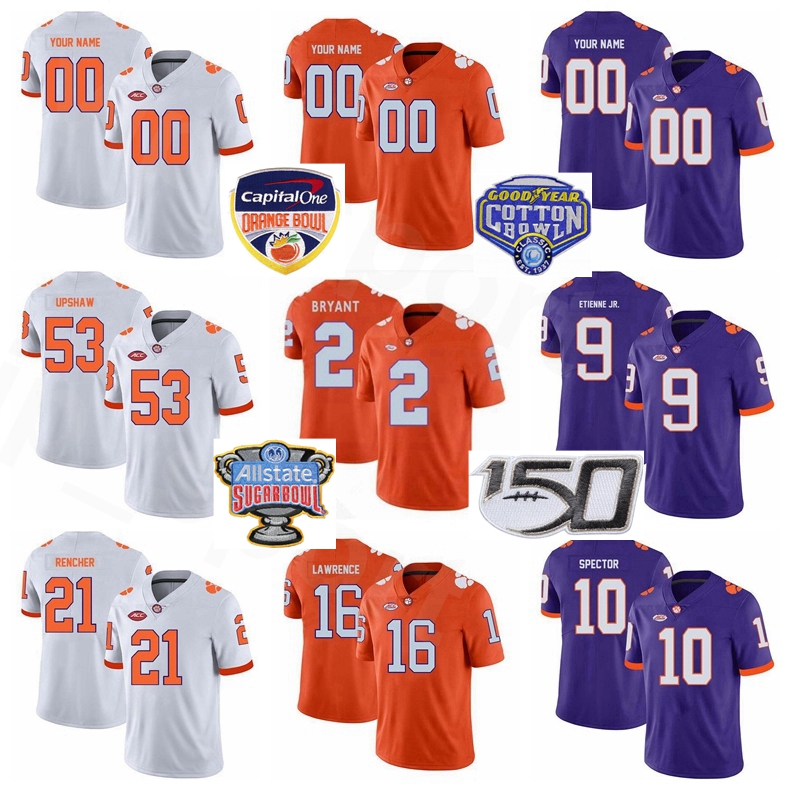 

NCAA College Football 7 Mike Williams Jersey Clemson Tigers 9 Wayne Gallman II 28 CJ Spiller James Davis Tajh Boyd White Orange Purple, With 150th patch