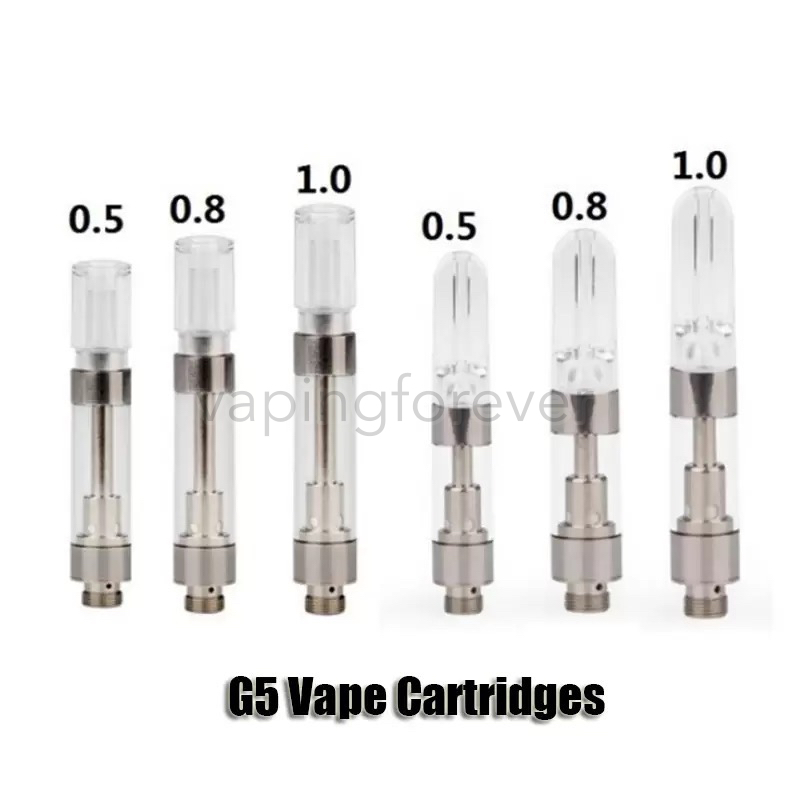 

Dank Vape Cartridge Atomizer 510 Thread Press Mouthpiece G5 MT6 Cartridges Ceramic Coil Thick Oil e Cigarettes Carts For Preheating Battery