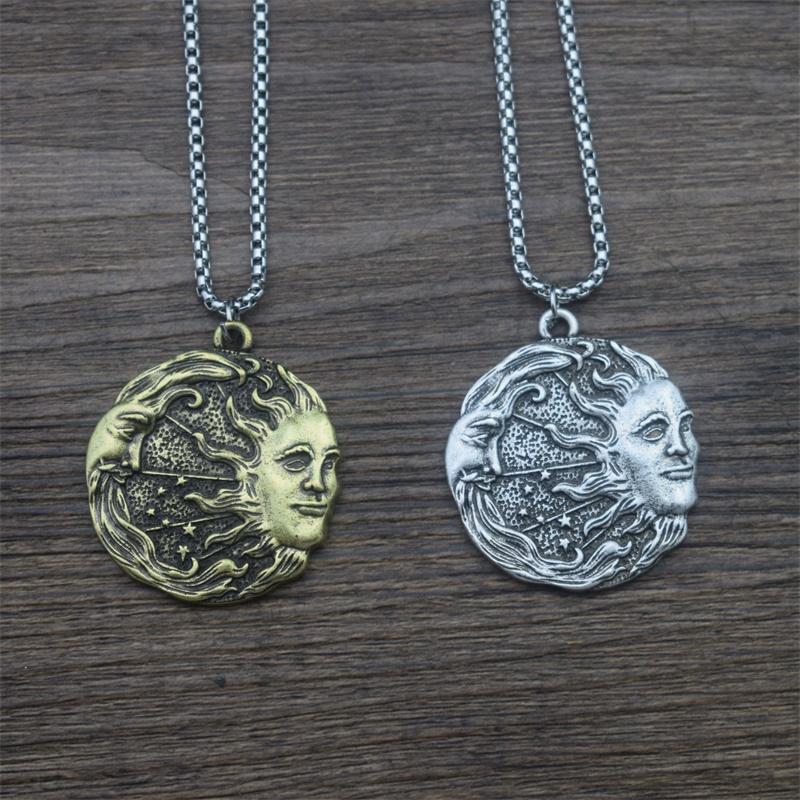 

12pcs Religious Viking Witchcraf Sun Moon Necklace Wicca Pagan Spiritual Jewelery