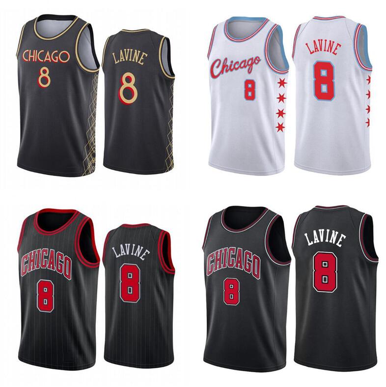 

Men basketball Chicago Bulls 8 LaVine 24 Markkanen1 2020-21 City sleeveless Jersey and shorts, Black;red
