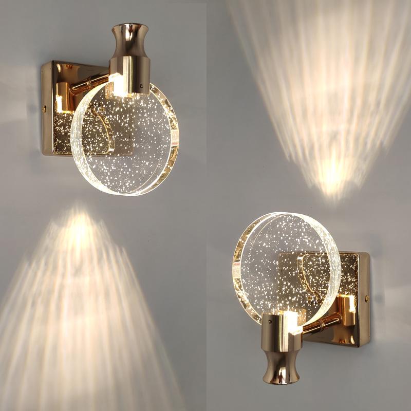 

Creative Bubble Crystal Wall Lamps Minimalist Living Room Bedroom Wall Sconce Bathroom Mirror Front Light Fixture