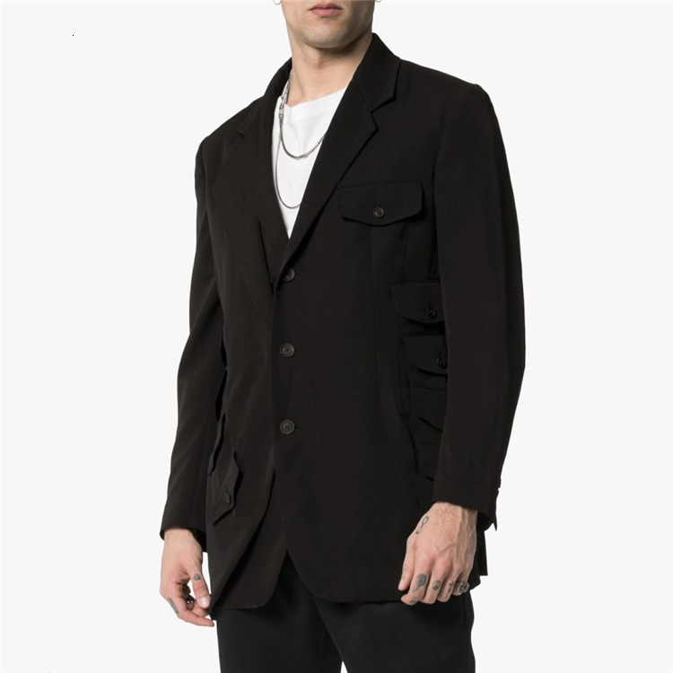 

2021 New S-6xl!! Spring Autumn Personality Youth Male Fashion Loose Suit with Fine Coat. O33A, Black