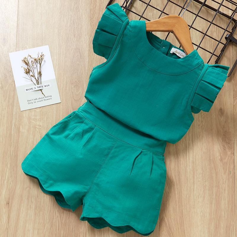 

Kids Girls Clothing Sets Summer New Style Brand Baby Girls Clothes short Sleeve T-Shirt+Pant Dress 2Pcs Children Clothes Suits1, Green