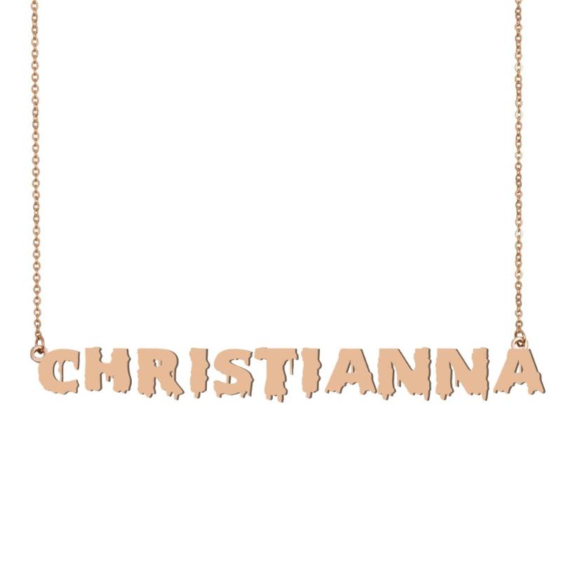 

Christianna Name Necklace , Cool Bloody Art Name Necklace for Halloween and Santa's Day Jewelry Gift for Kids Boys Girls