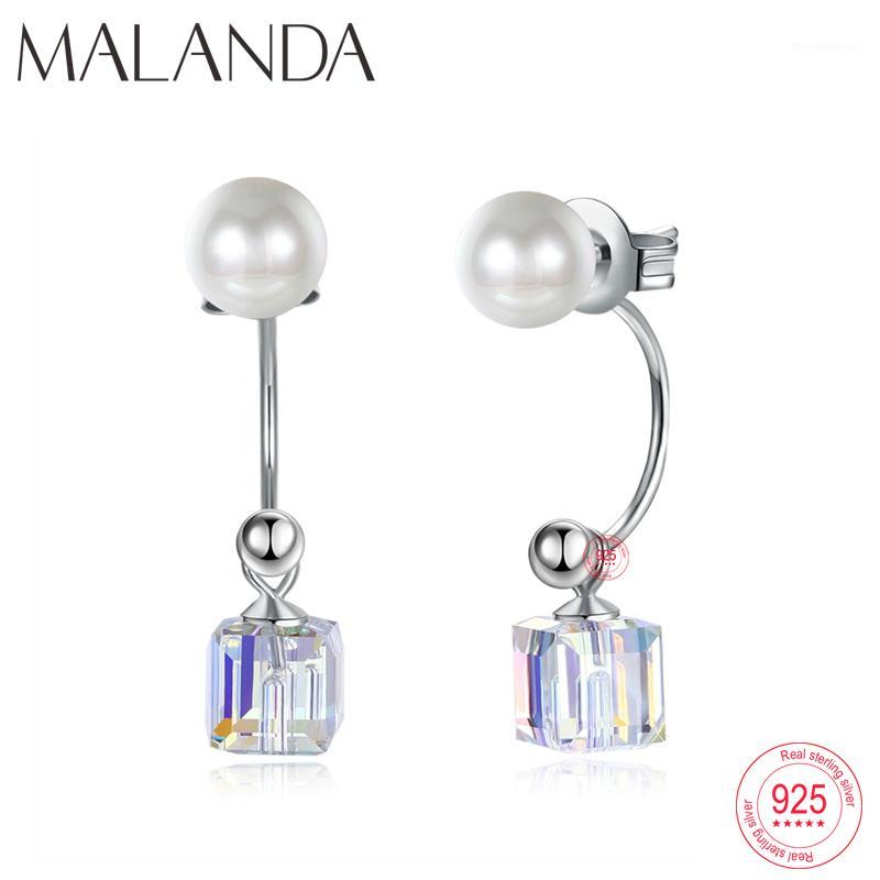 

Malanda Square Crystal From Sterling Silver Dangle Earrings For Women New Fashion Pearl Drop Earring Jewelry Girl Gift1