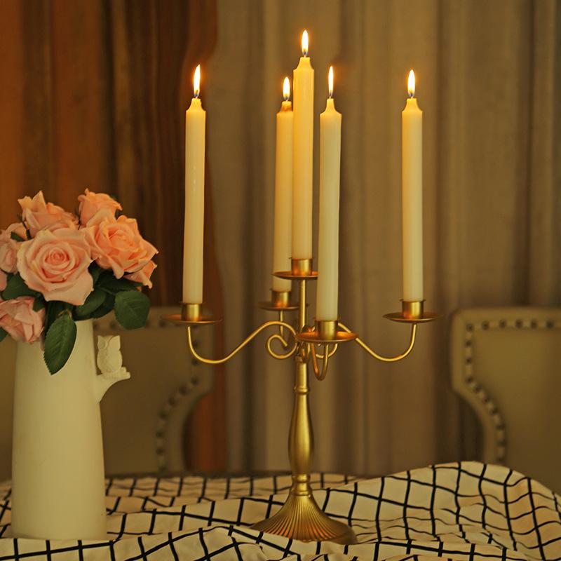 

American Liquor Store Wedding Restaurant Wrought Iron Candlestick Romantic Candlelight Dinner Candleholder Home Tabletop Decor