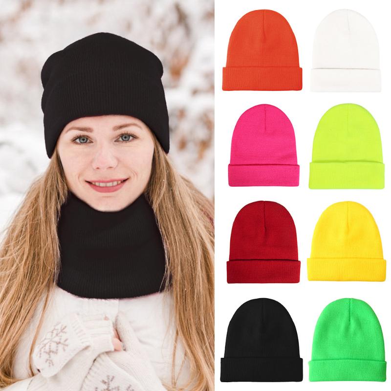 

Hats, Scarves & Gloves Sets 2021 Women Casual Warm Cable Hat Adult Winter Solid Crochet Knit Cap Ladies Beanie Style Skull Trendy Casquette