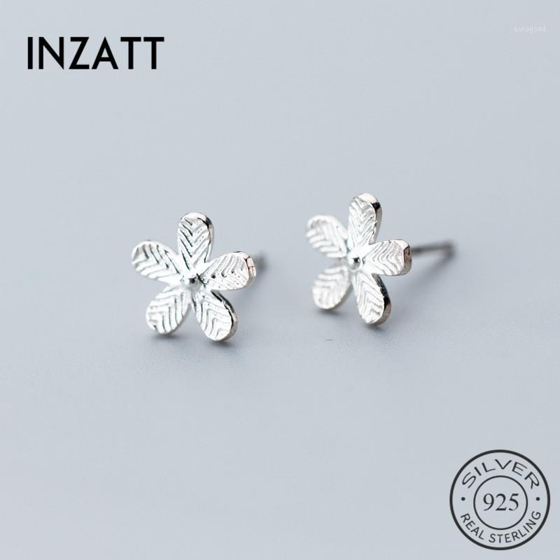 

Stud INZAMinimalist Metal Flower Earrings 2021 Fashion Charm Women Jewelry 925 Sterling Silver Artsy Accessories Lady Summer1