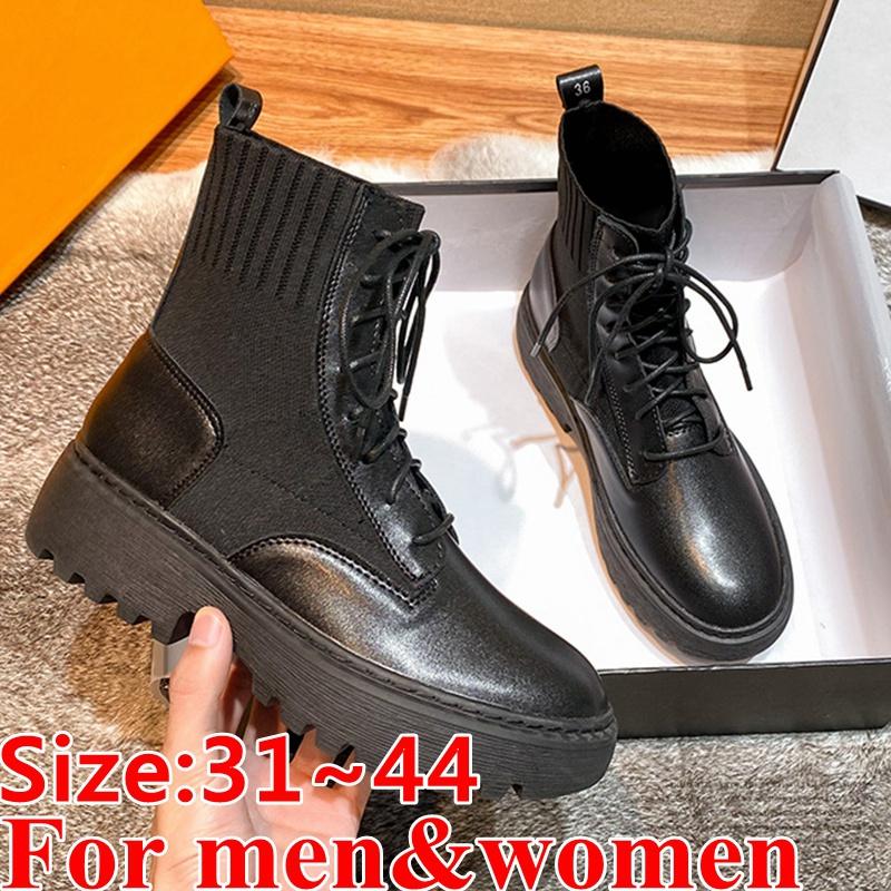 

Autumn/Winter Unisex Ankle Boots Boots Shoes Outdoor Shoes Black Motorcycle Leather Couple Platform Female, Plus velvet-women