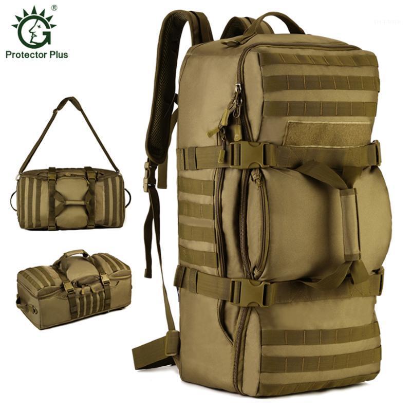 

60L Men Camping Waterproof Travel Army Bags Outdoor Sport Molle Tactical Rucksacks Large Capacity Camouflage Hiking Bag1, Black
