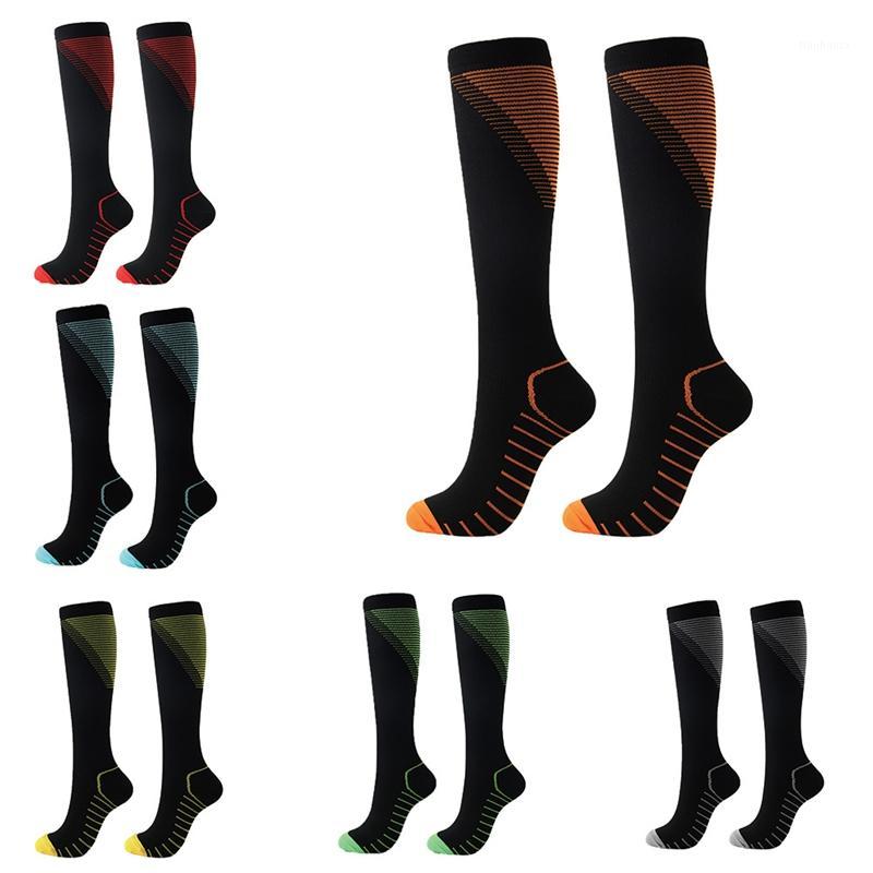 

6 Colors Men Women Compression Socks Fit For Sports Black Compression Socks For Anti Fatigue Pain Relief Knee High Stockings1, H1