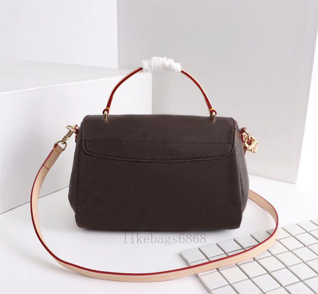 

5A quality Classic original luxury designer bags CROISETTE shoulder Bags leather handbags Women fashion crossbodys totes bag purse wallet backpack Hot sell, Brown letter flower #41581