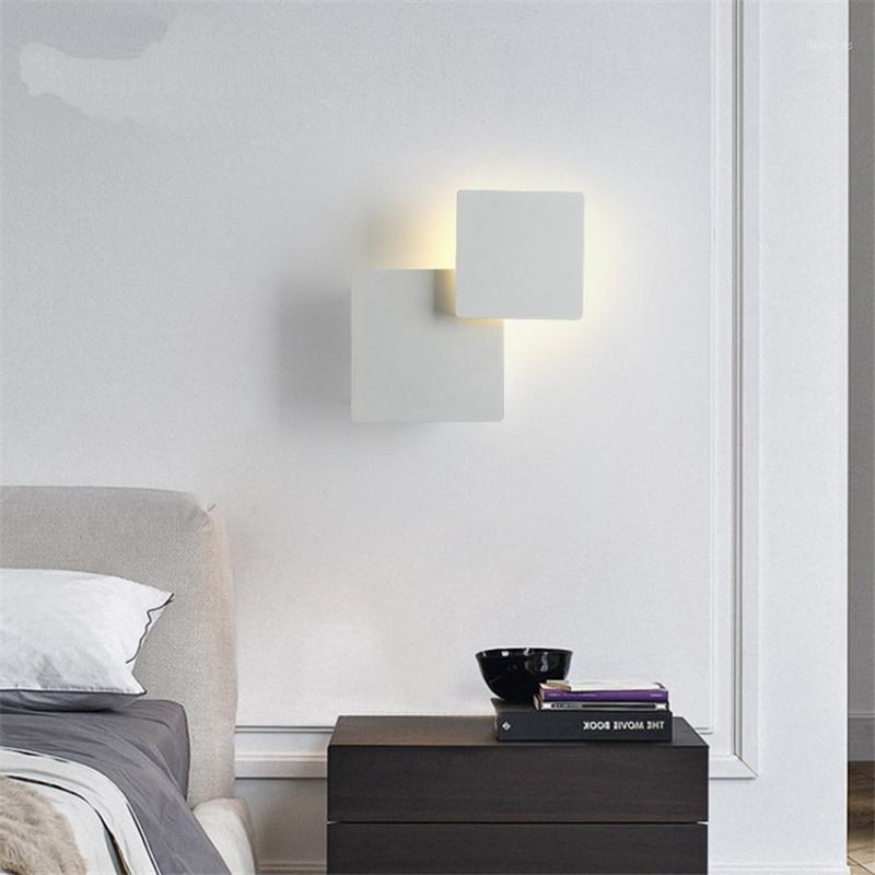

Modern White Block Iron Wall Lamps Nordic Geometric Aisle Bedroom Living Room Study Background Wall Sconces Lights Lighting1