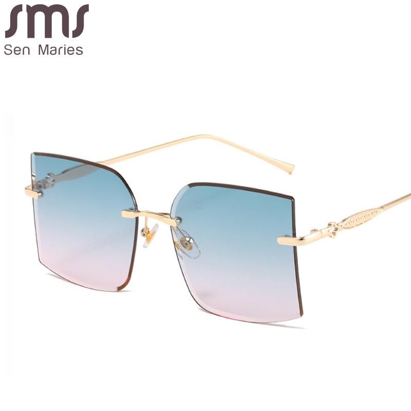 

Vintage Square Rimless Sunglasses New Women Retro Sun Glasses Shades Metal Sunglass UV400 Eyewear