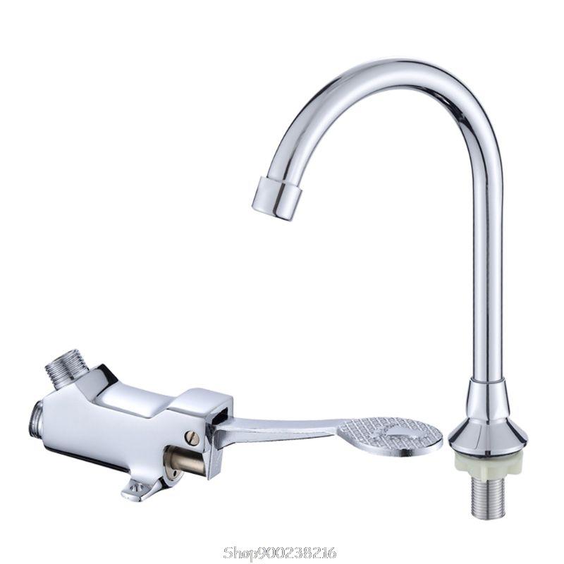 

Foot Pedal Control Valve Faucet Kitchen Sink Water Tap Vertical Basin Switch Faucet Single Cold Tap D24 20 Dropship