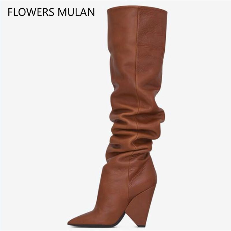 

2020 Hot Fashion Crystal Boots Runway Bling Rhinestons Covered Luxury Designer Knee High Boots High Heels Women Shoes Big Size, As pic