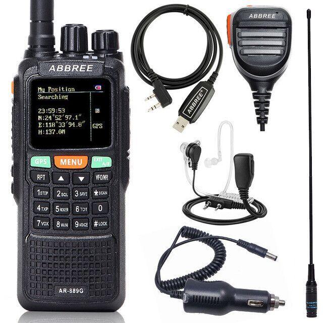 

ABBREE AR-889G GPS 10W Powerful Portable Walkie Talkie Cross Band Dual Band Long Range Ham Two Way Radio Communicator