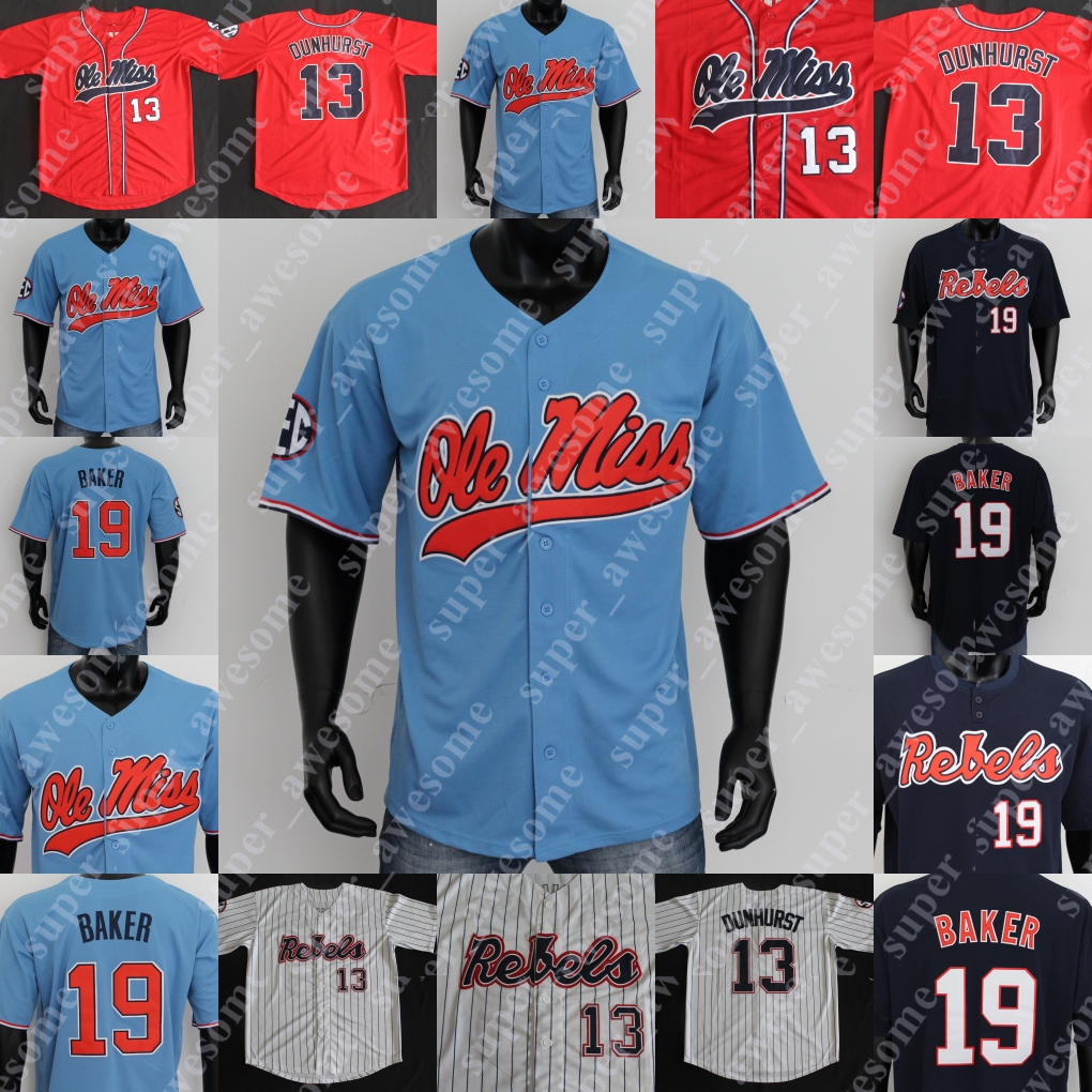

NCAA Ole Miss Rebels Baseball Jersey Jacob Gonzalez Anthony Servideo Peyton Chatagnier Tim Elko Kevin Graham Hayden Dunhurst Cael Baker Lance Lynn Zack Cozart, White