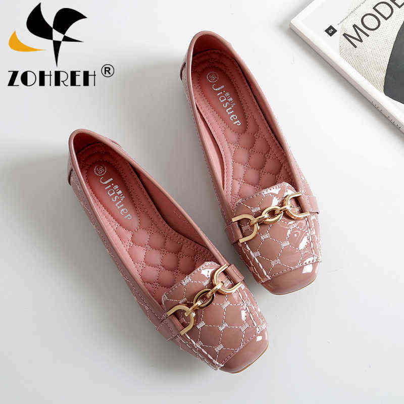 

Women Flat Shoes 2022 Casual Fashion Slip-on Ballerina Woman Flats Patent Leather Loafers Ladies Spring Autumn lady Footwear New Y220225, Pink