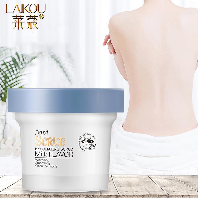 

LAIKOU Milk Body Scrub Cream Face Scrub Deep Cleansing Skin Whitening Go Cutin Dead Skin Treatment Moisturizing Body Care1