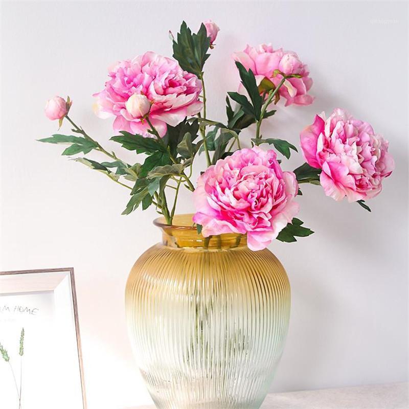 

10P Fake Single Stem Peony 17.72" Length Simulation Spring Fortune Flower for Wedding Home Decorative Artificial Flowers1, Blue