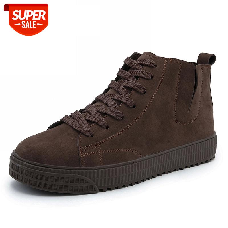 

XPAY Winter Men Shoes Fashion Brown Leather Boots For Men Casual Snow Boots Cheap Winter Casual Leather Shoes #aI7C