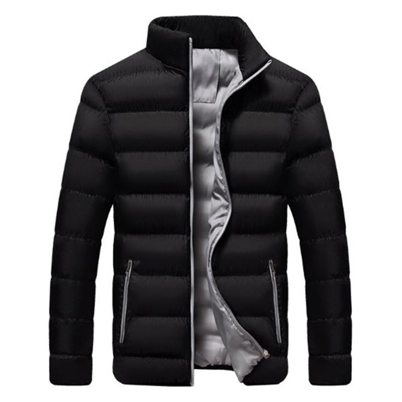 

2021 Autumn Winter Men Down Jackets Slim Windbreaker Outwear Jacket Thick Zipper Coat Warm Trench Coats Men Clothing New, Gray