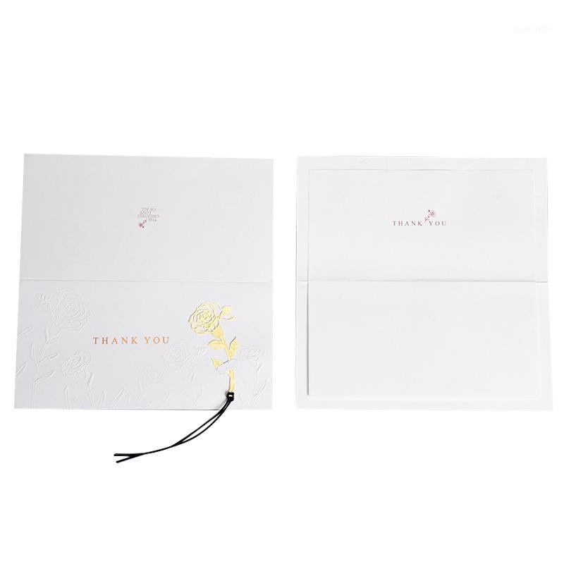 

10 Pcs Thank You Card Gift Rose Greeting Card Birthday Event Party Supplies Decor1