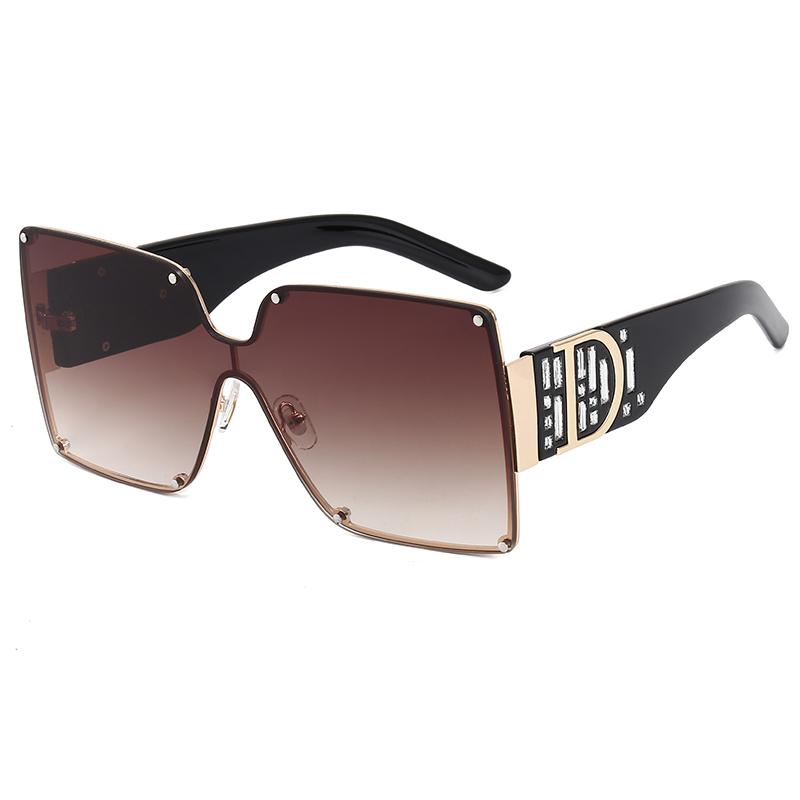 

2021 New Fashion D Diamond Sunglasses Designer Box Big Face Sunglasses Oversized