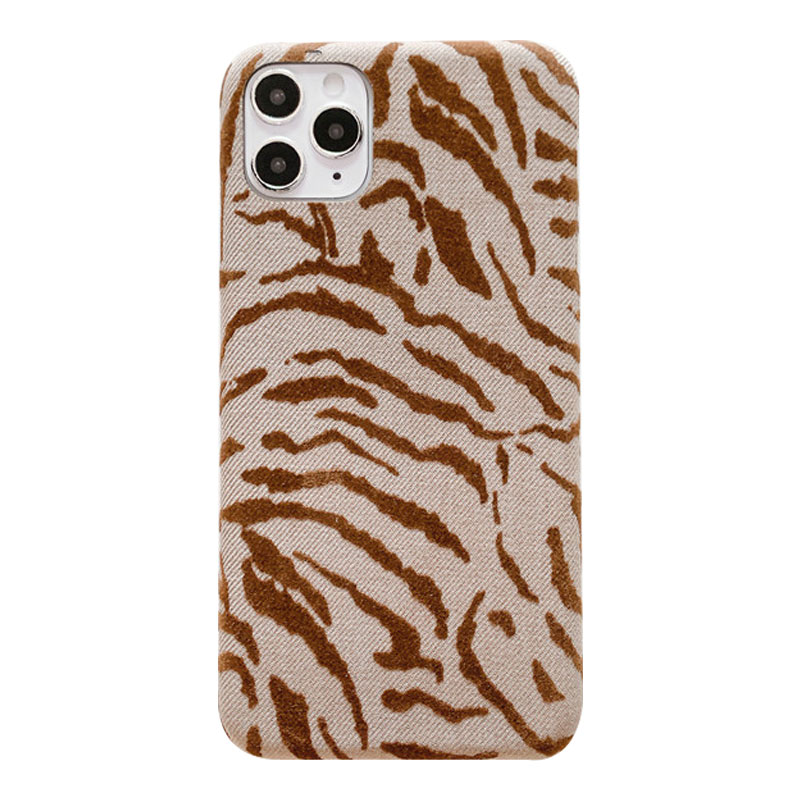 

Velvet case for iphone12 protective winter back cover, Brown (for i12)