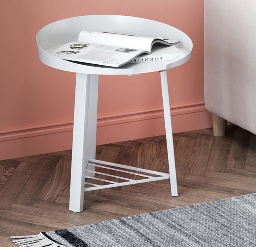 Sofa edge several simple modern bedroom bedside cabinet small round table living room iron double deck creative coffee tables-image-632336816