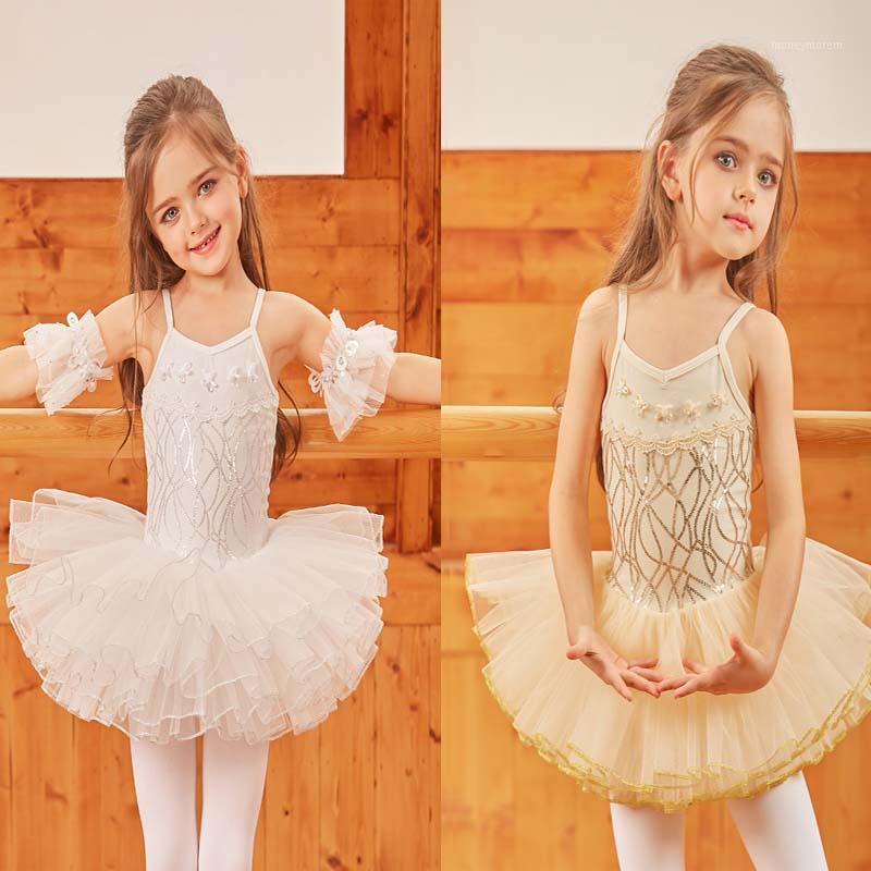 

Ballet Leotards Girls Kids Short Long Sleeve Ballet Clothing Dancewear Children Gymnastics Leotards1, White with sleeve