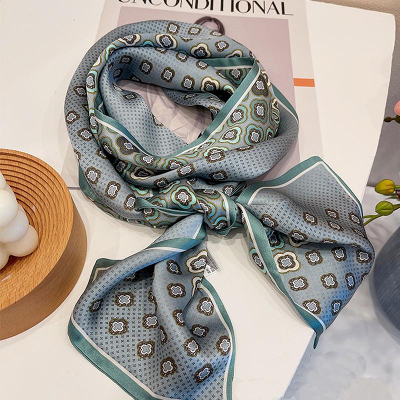 

Scarves 2022 Spring Korean Version Of All-match Women Scarf Silk Hand-feel Double-sided Printing Thin Section 15x150cm