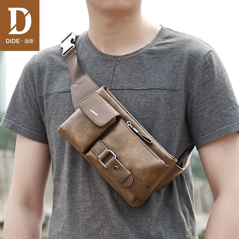 

DIDE Large Capacity Waist Pack Men Leather Waist Bag For Men Money Belt Bag Fanny Pack Pouch small Shoulder Waterproof1, Khaki