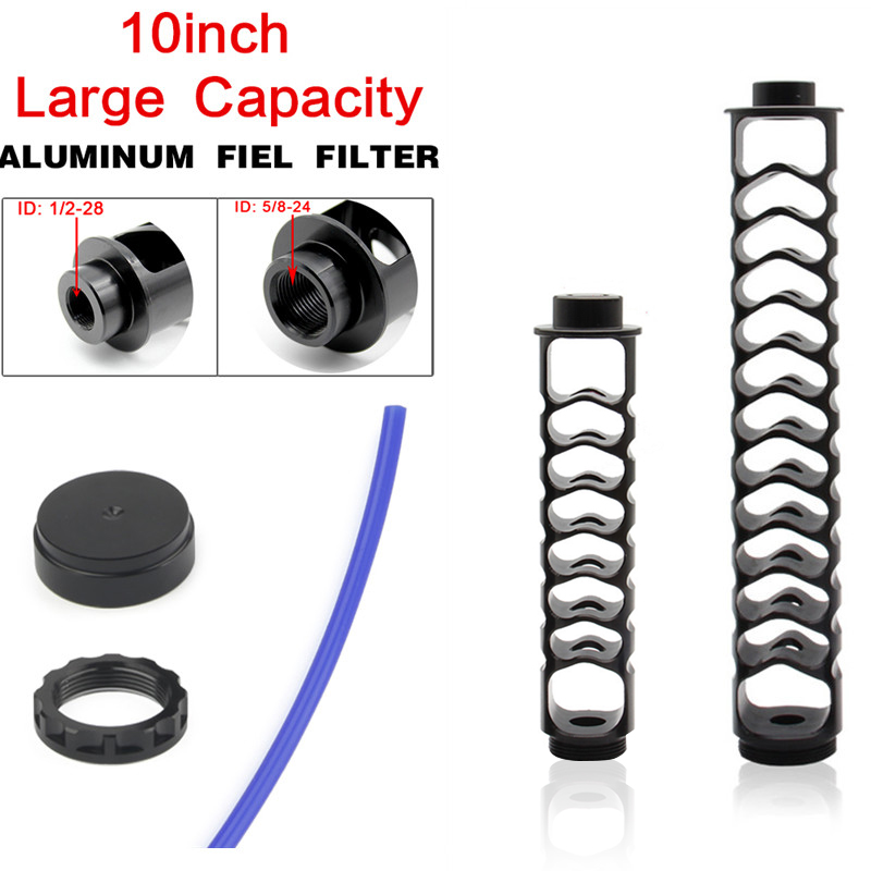 

6/10 Inch Fuel Filter Spiral 1/2-20 1/2-28 5/8-24 M14X1/1.5/1L M24X1.5 M15X1 Single Core Car Solvent Trap Black Titanium Tube For NaPa 4003 WIX 24003