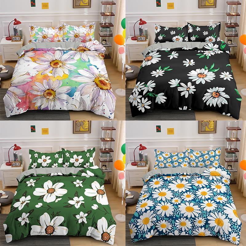 

Flower 2/3Pcs Duvet Cover and Pillow Case Bedding Sets EU/US/AU/UK Single  Full Queen King Size1, H953