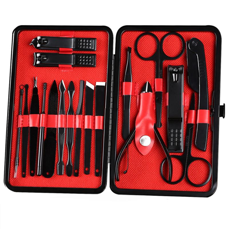 

2021 Newest Manicure Nail Clippers set Stainless Steel Ear Spoon Nail Clippers Manicure Tool Pedicure Scissors 18 PCS