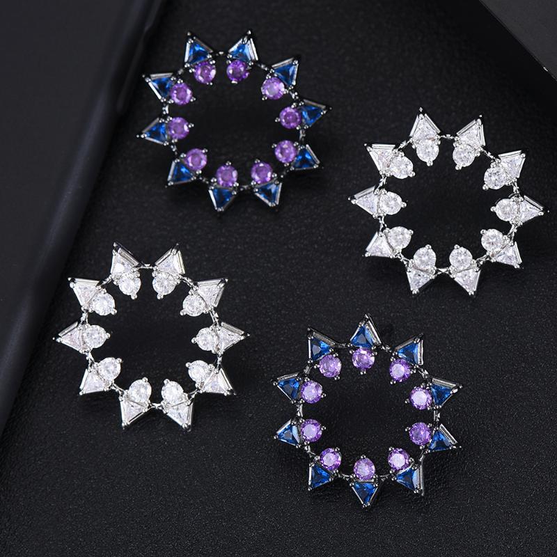 

GODKI Trendy Luxury Flower Stud Earring for women Wedding Imitation Pearl Cubic Zircon CZ Dubai Bridal Earring Bohemian Hot 2021