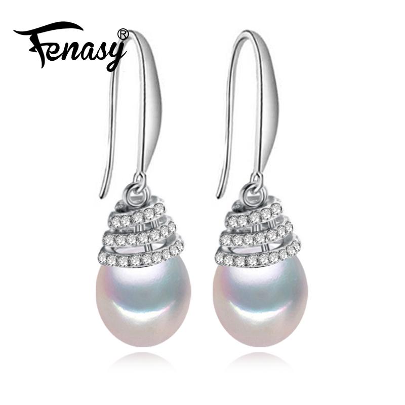 

Dangle & Chandelier FENASY Bohemian Natural Freshwater Pearl Earrings For Women 925 Sterling Silver Long Luxury Wedding Engagement Jewelry