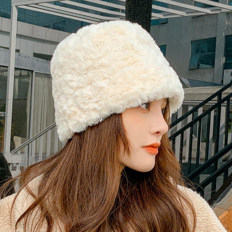 

Beanie/Skull Caps Sparsil Autumn Winter Women Skullies Beanies Casual Outdoor Warm Windproof Bucket Hat Foldable Solid Faux Fur, Black