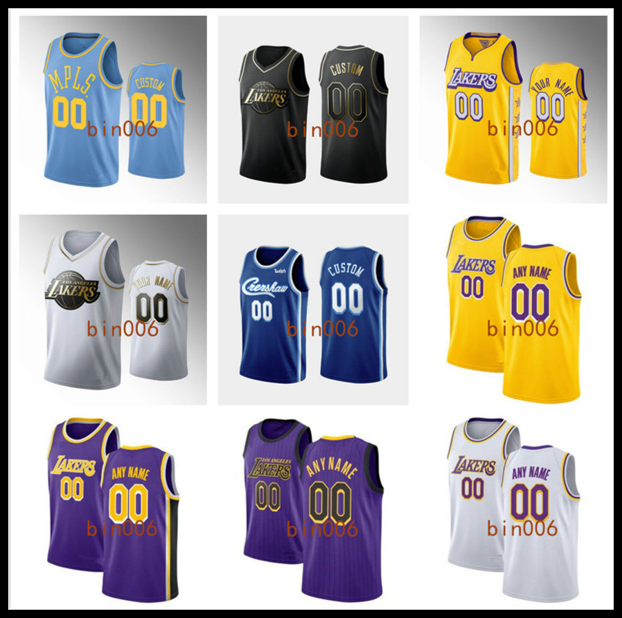 

Custom Los Angeles Lakers Men Women Kid 100% embroidery CITY NBA Association Statement Icon basketball jersey S-6XL, Black