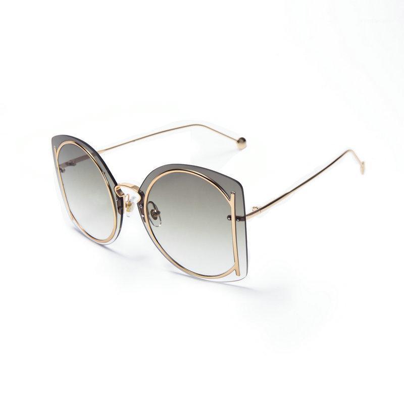 

Sunglasses Frame Square Women's 2021 Summer High Quality Frameless Sun Glasses For Women Gradient Metal Chain Gifts FM1